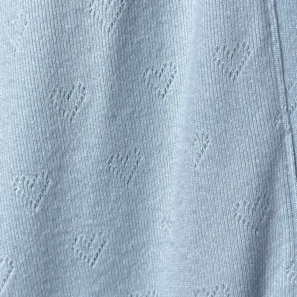 P.J. Salvage Pointelle Hearts Cardigan size XL Baby Blue  New Button Down - Picture 11 of 12